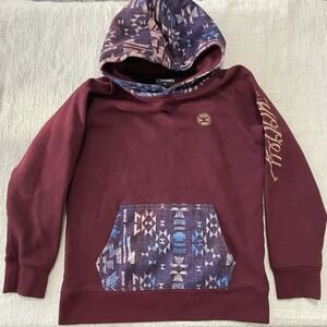 Hooey Hoodie Girls XL Maroon‎ Youth Southwest Aztec Pullover Western Rodeo NEW